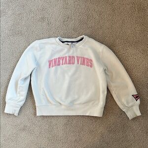Vineyard Vines Sweatshirt with Pink & Gold Lettering. S (7-8)
